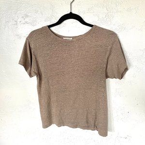 Khaki Knit Cropped Shirt